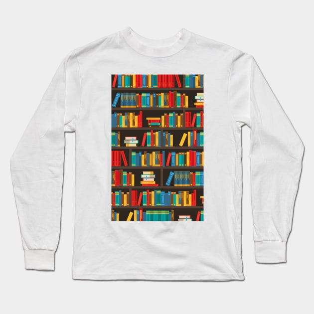 Book Pattern Artwork - Reading Lover Long Sleeve T-Shirt by Artistic muss